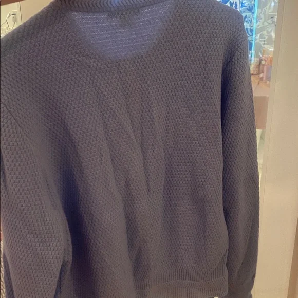 Ann Taylor hydrangea, blue button-down sweater size large - Picture 4 of 4
